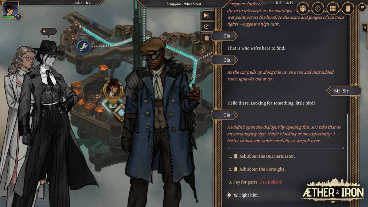 Create a supercut of brilliant Aether & Iron voice lines 